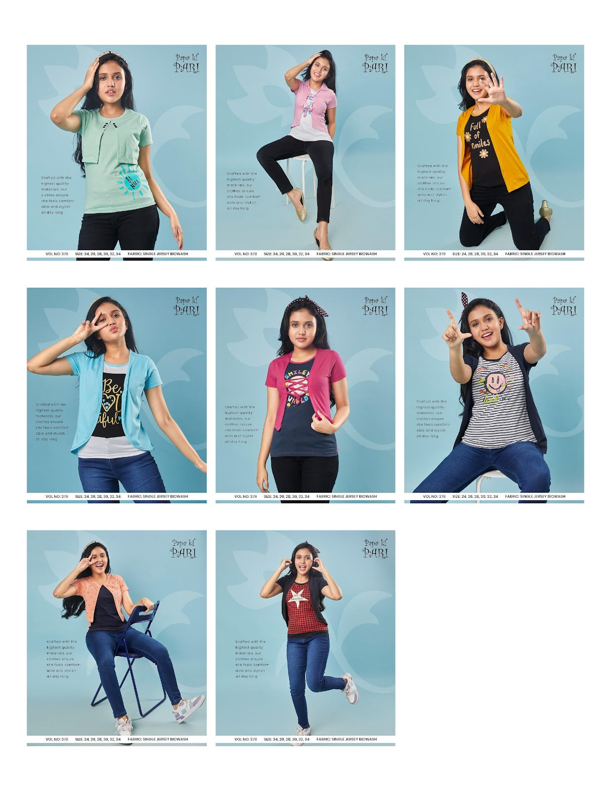 379 Papa Ki Pari Biowash Girls Top Wholesaler India