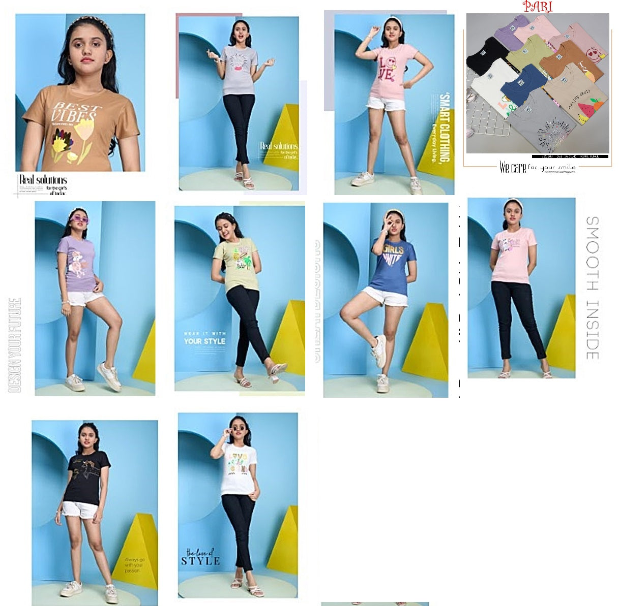 388 Papa Ki Pari Tencil Lycra Girls Tshirt Supplier Ahmedabad