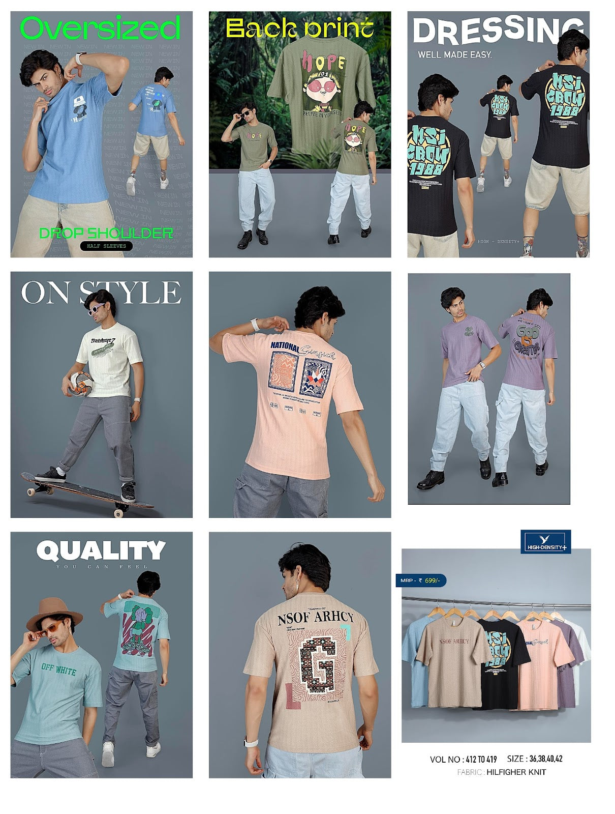 412-419 High Density Knit Mens Tshirts Wholesale Rate