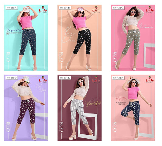 434 Lichi Hosiery Cotton Womens Capri Manufacturer Ahmedabad
