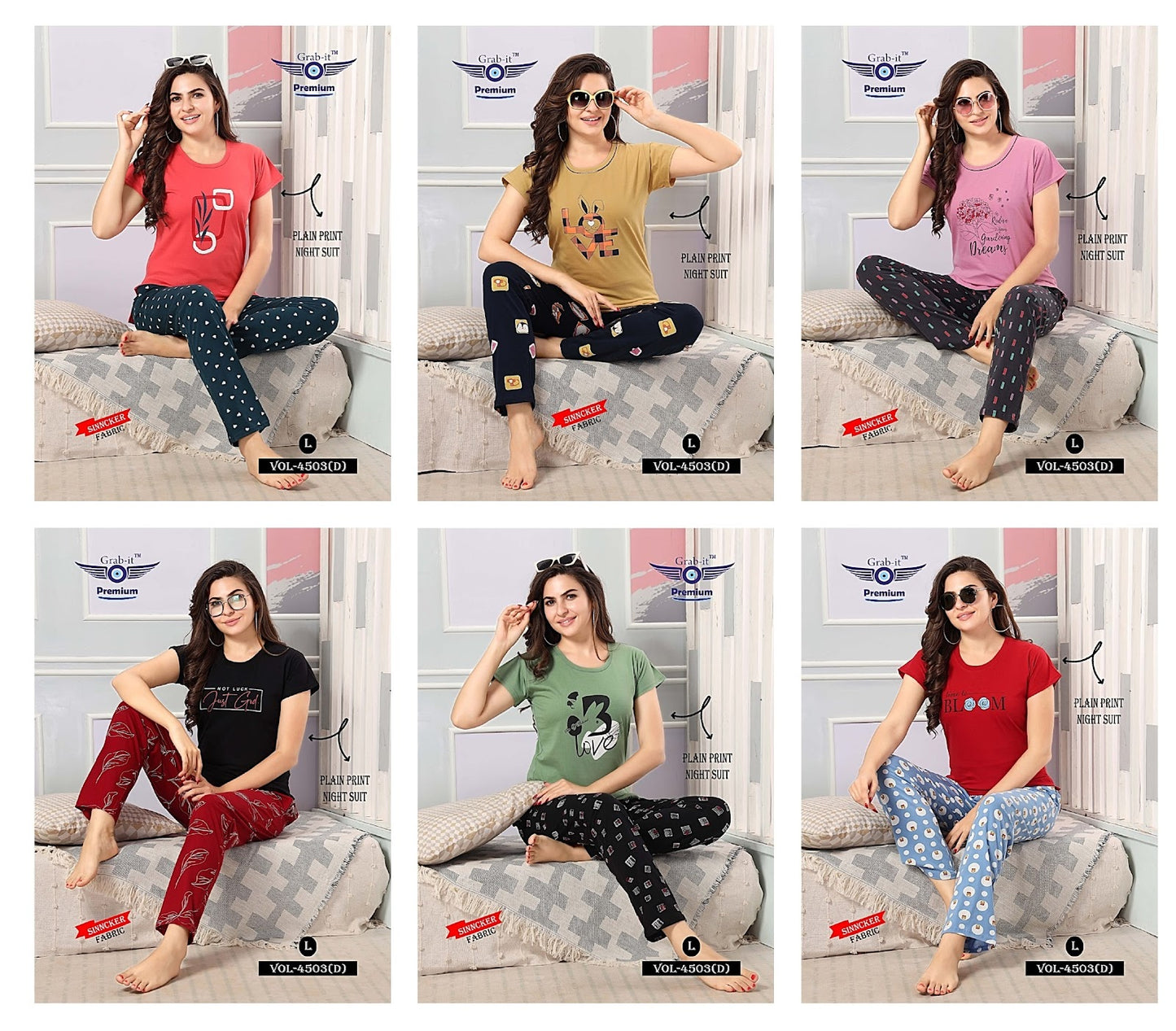 4503 D Grab It Sinker Pyjama Night Suits