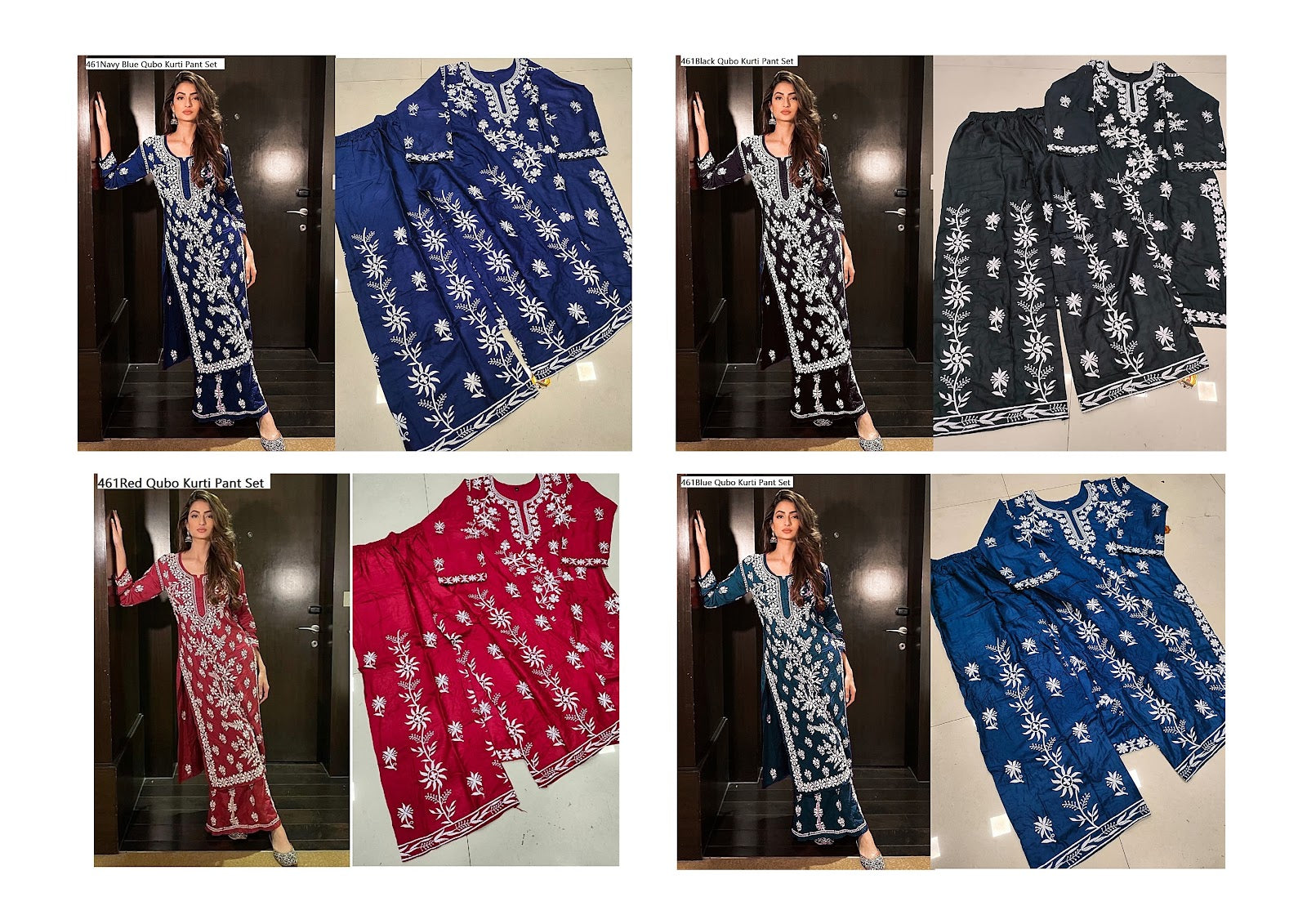 461 Qubo Rayon Cotton Kurti Plazzo Set