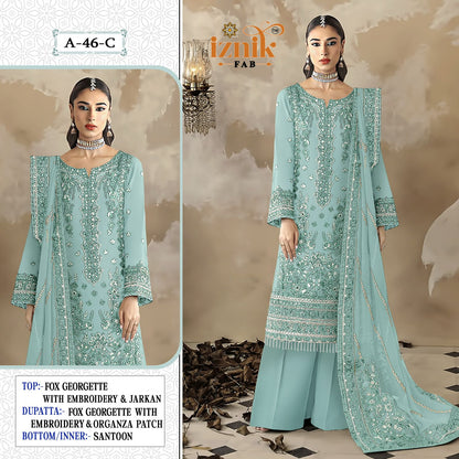 A 46 Abcd Iznik Fox Georgette Pakistani Salwar Suits Exporter India