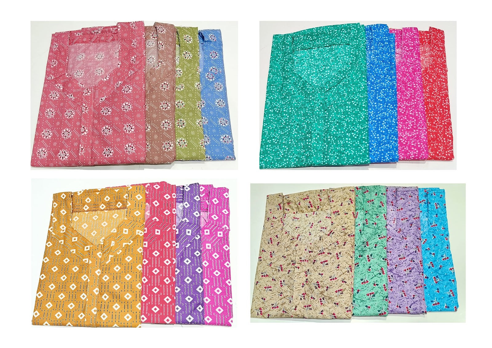 4 Matching Ruchee Fashion Cotton Night Gowns Wholesaler India