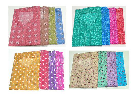 4 Matching Ruchee Fashion Cotton Night Gowns Wholesaler India