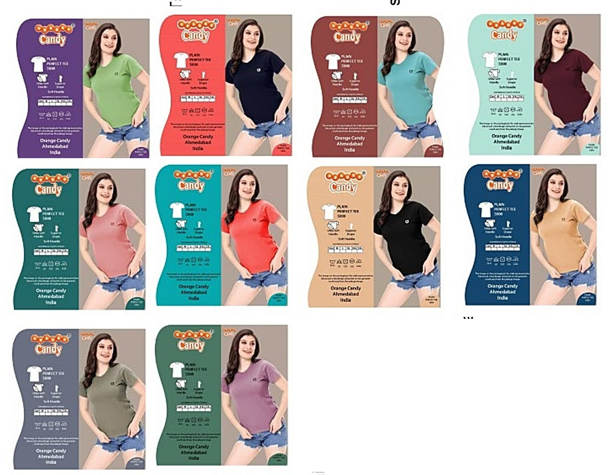 5000 Orange Candy Hosiery Sinker Women Tshirt