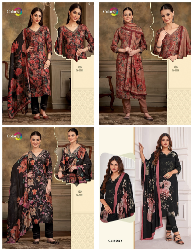 5051-5053 Colorx Muslin Readymade Pant Style Suits Wholesale Price