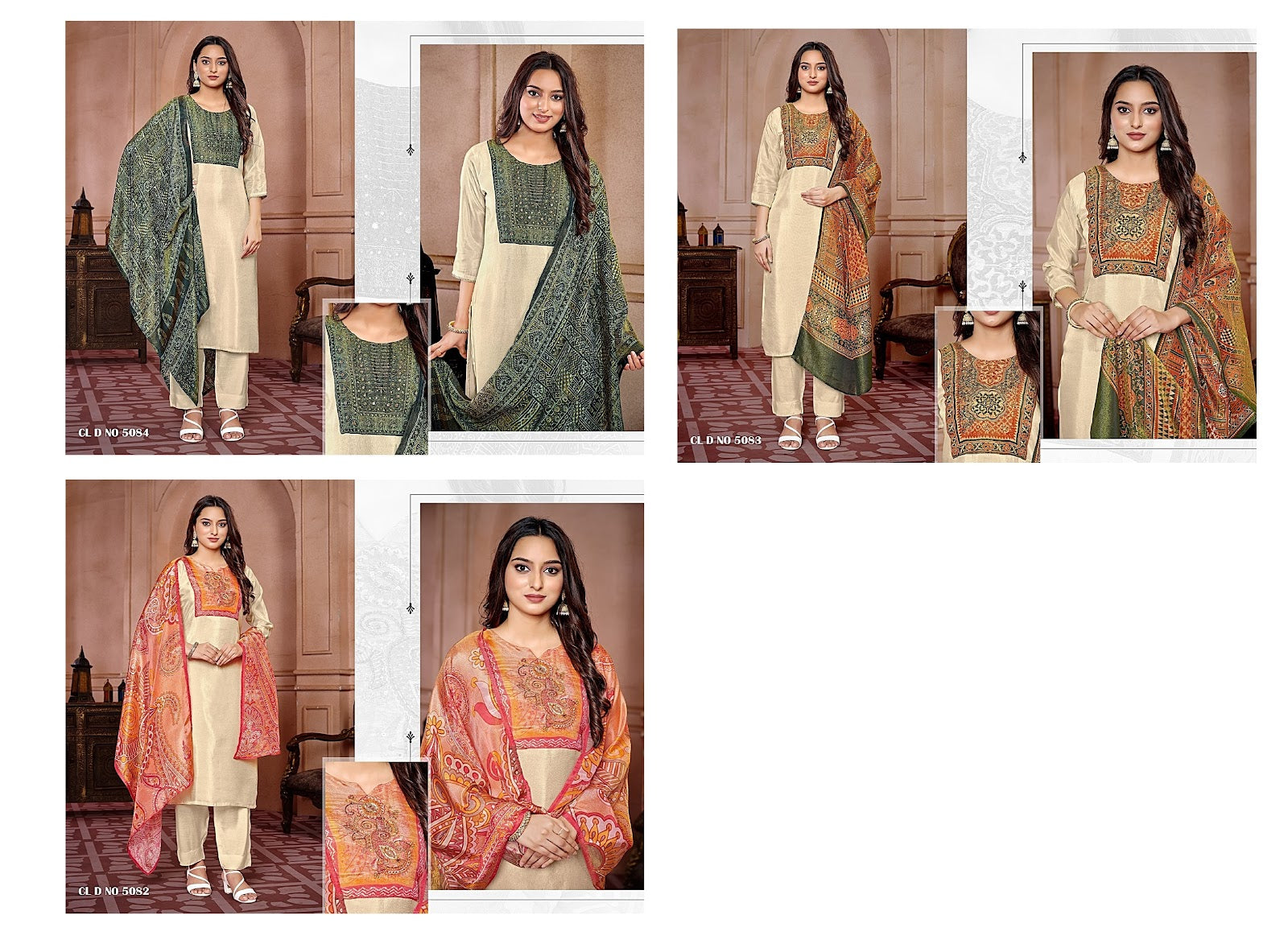 5082-5084 Mittoo Simmer Tissue Readymade Pant Style Suits Manufacturer Gujarat