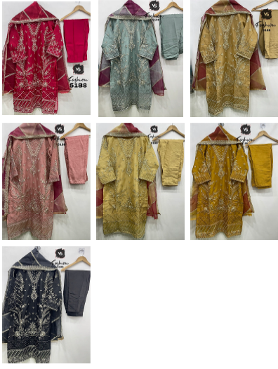 5188 Vs Fashion Organza Pakistani Readymade Suits Supplier Ahmedabad