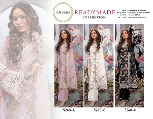 5248 Husnara Cotton Pakistani Readymade Suits Wholesale Price