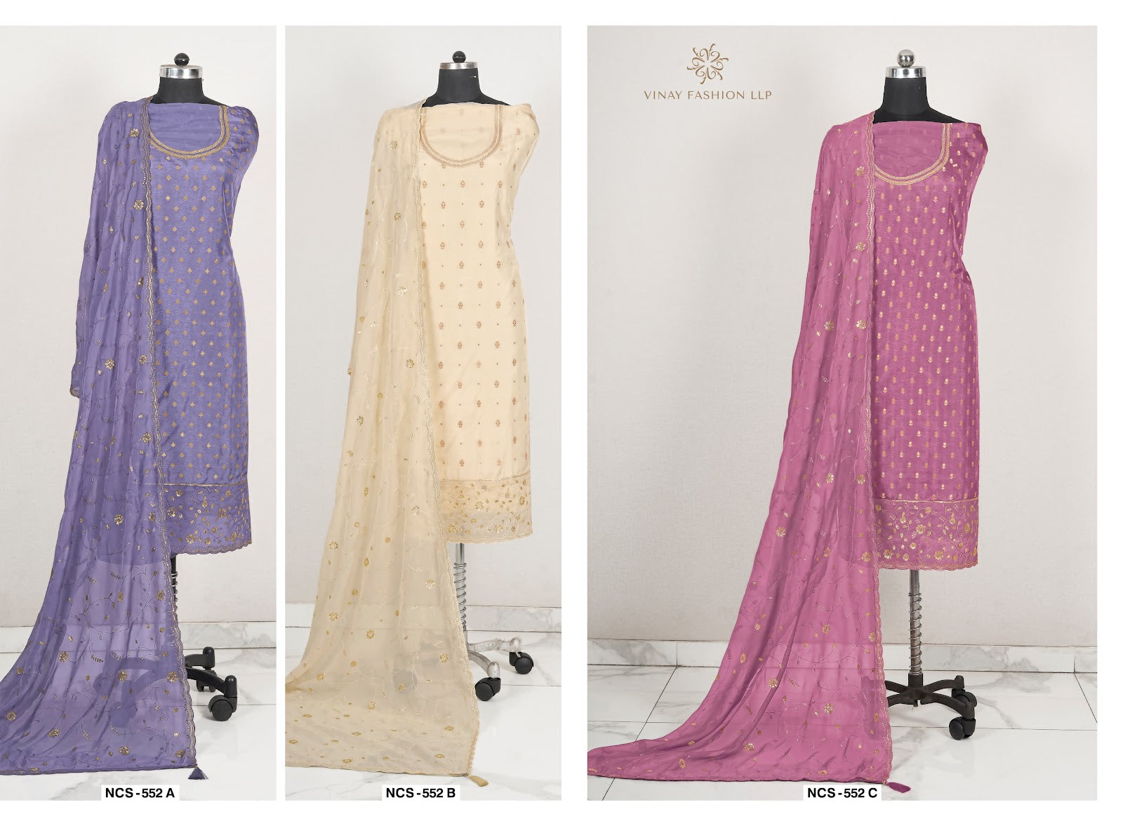 552 Vinay Fashion Llp Dola Jacquard Salwar Suits Exporter Gujarat