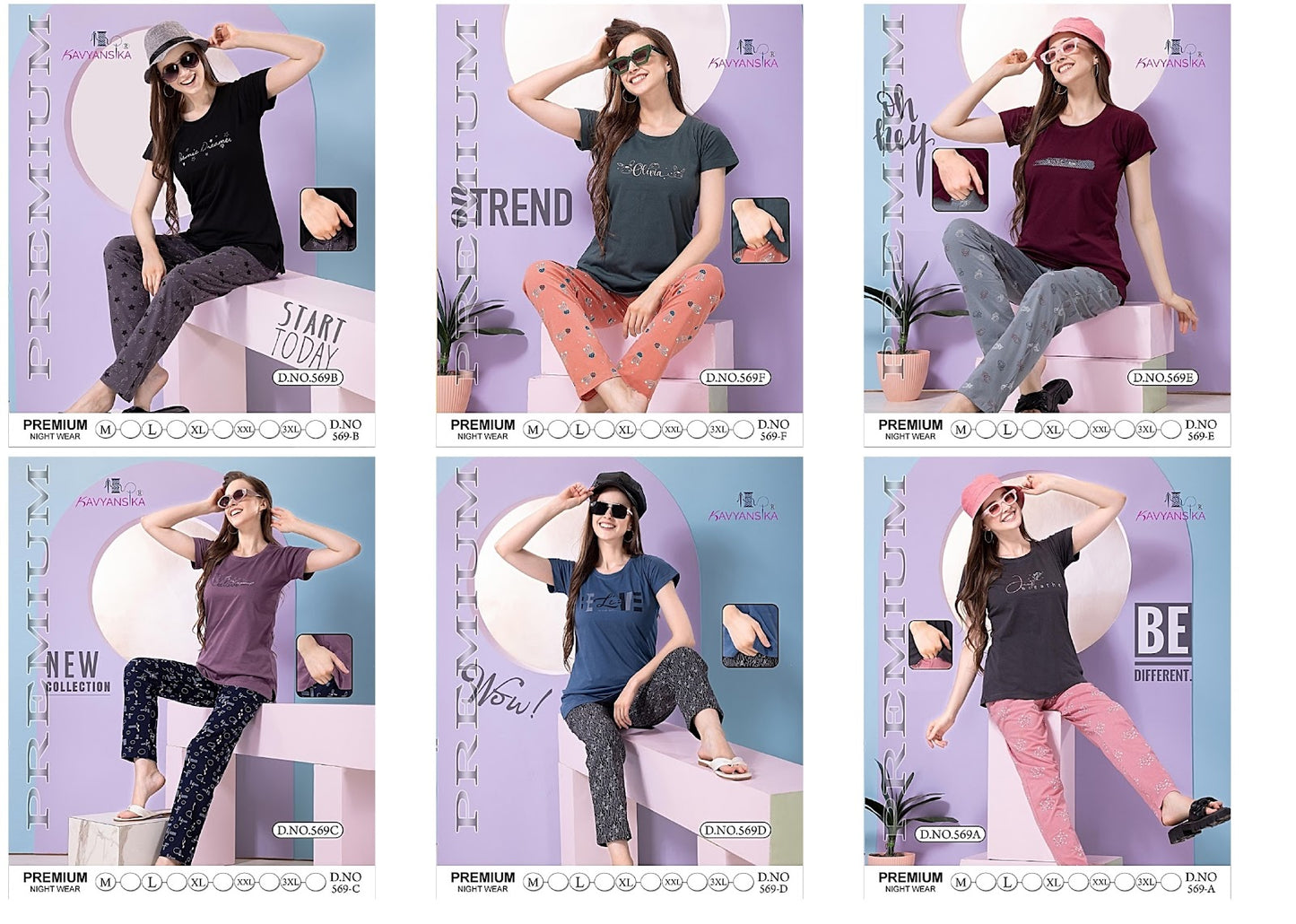 569 Kavyansika Hosiery Cotton Pyjama Night Suits Supplier