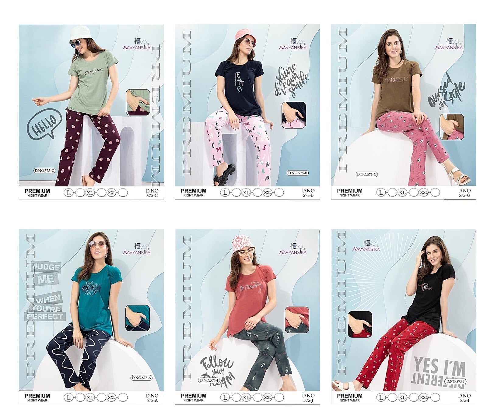 575 Kavyansika Hosiery Cotton Kurta Night Suits Exporter