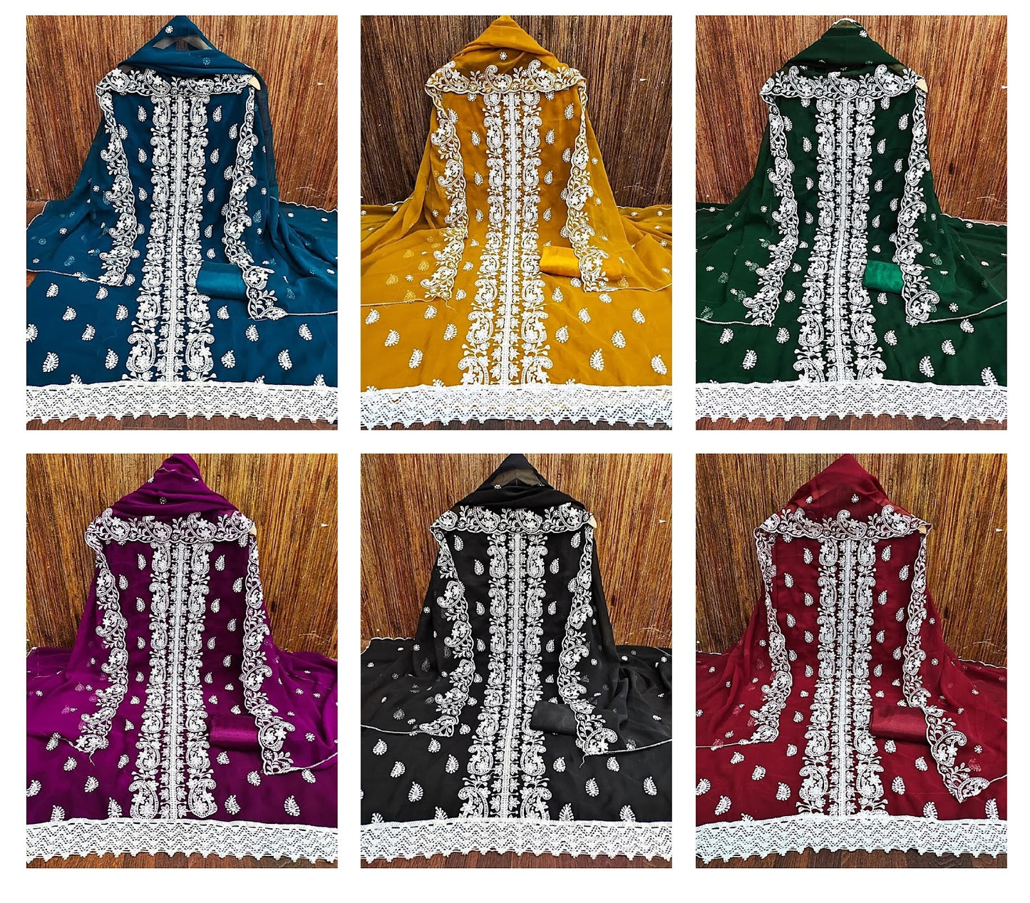 7002-New Gangour Georgette Salwar Suits Exporter Ahmedabad