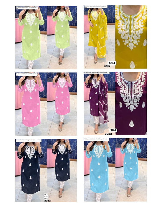 711 Aarohi Rayon Cotton Readymade Pant Style Suits Manufacturer India