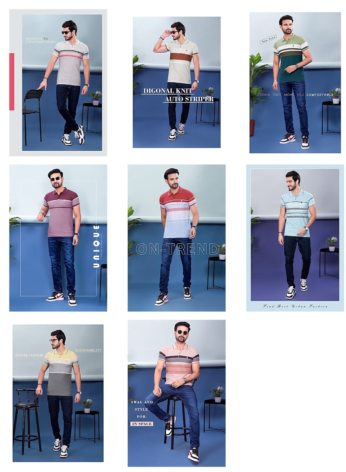 7125 Space In Striper Mens Tshirts Wholesale Price
