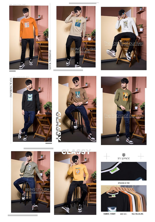 7139 Space In Knit Mens Tshirts Manufacturer India