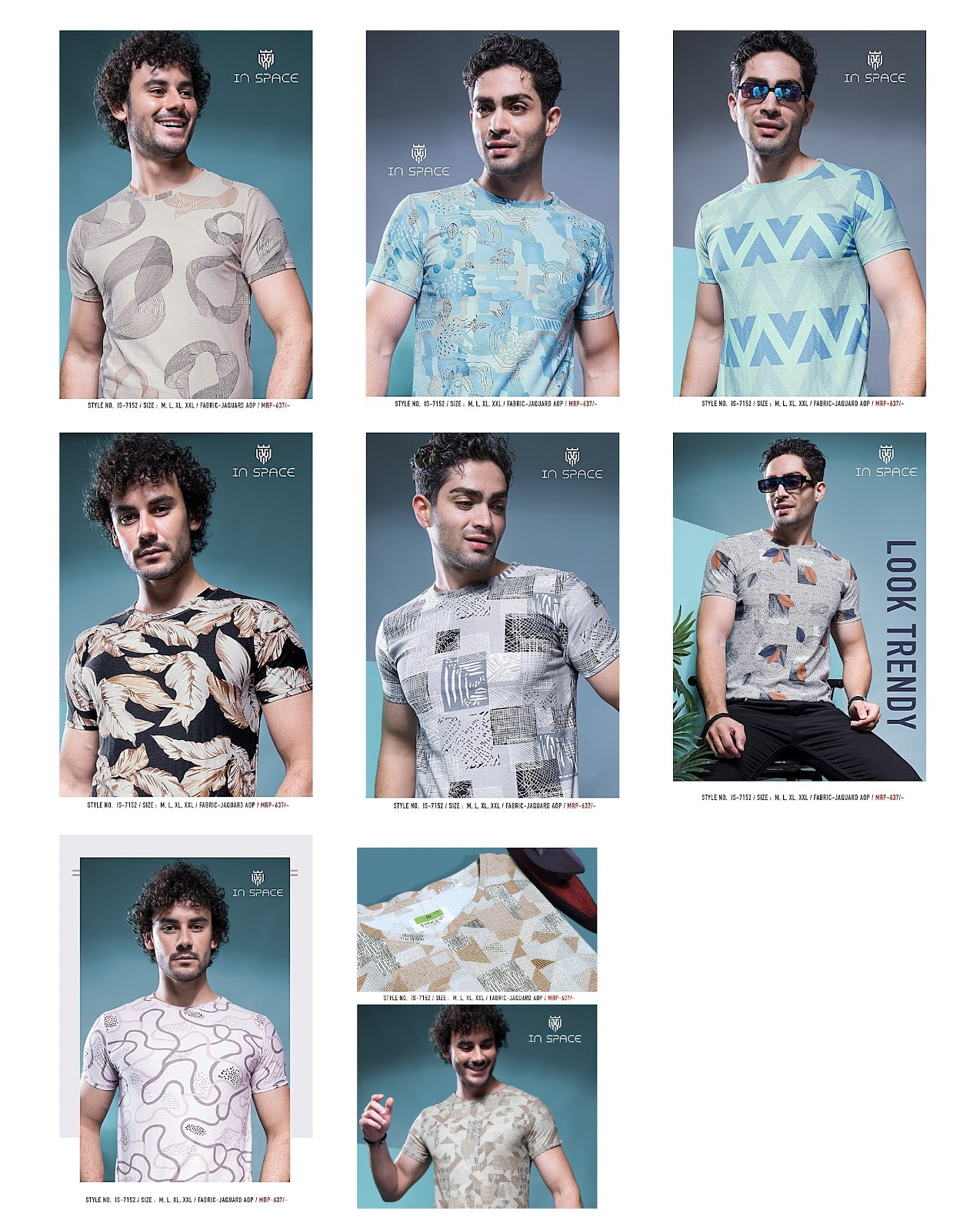 7152 Space In Jacquard Mens Tshirts Manufacturer