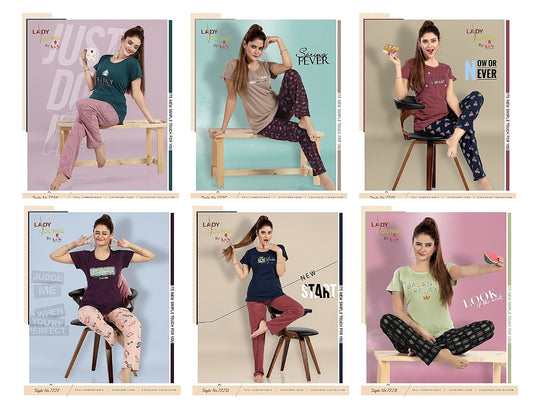 722 Lichi Cotton Pyjama Night Suits Wholesale