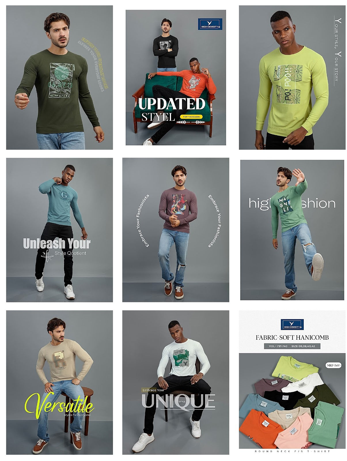 731-740 High Density Honey Comb Mens Tshirts Wholesale Price