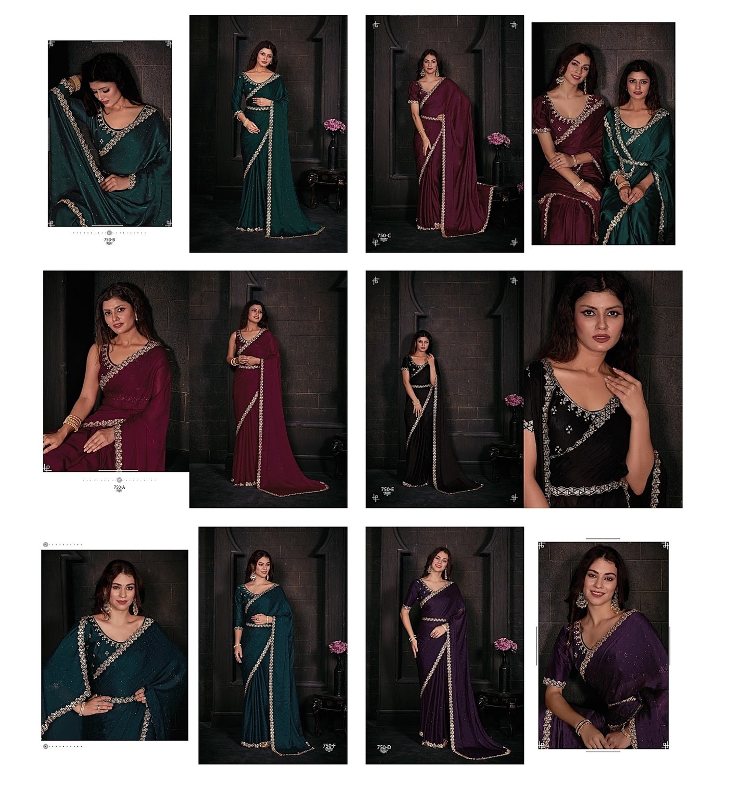 750 Mehek Satin Georgette Sarees
