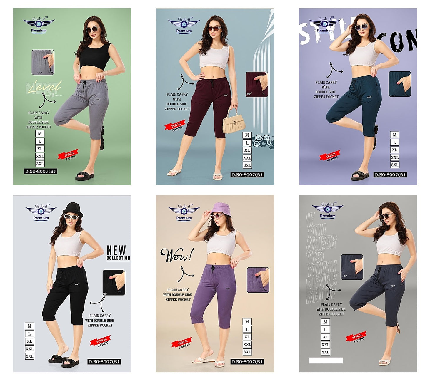 8007 B Grab It Tencil Womens Capri