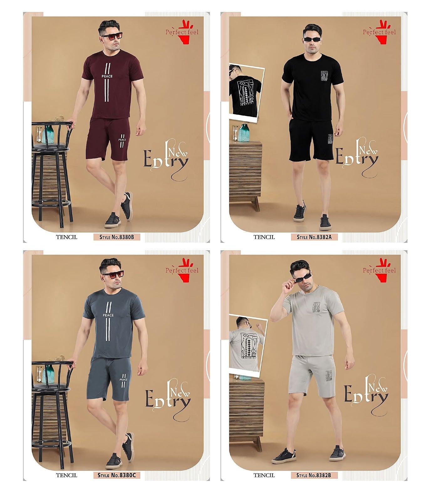 8380-8382 Perfect Feel Tencil Mens Co Ord Set Supplier
