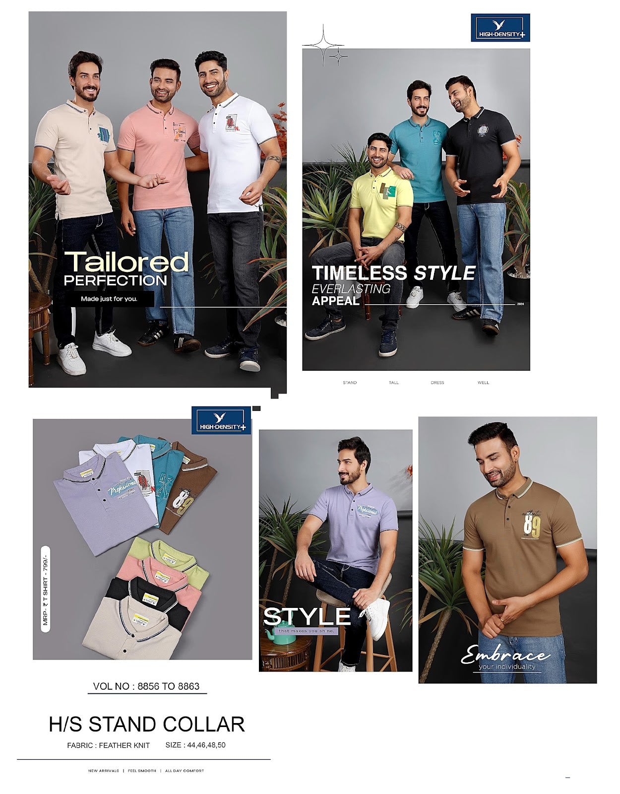 8856-8863 High Density Canvas Interlock Mens Tshirts