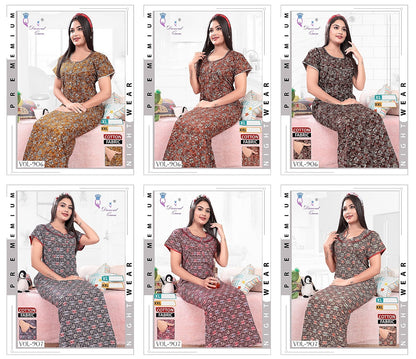 906-907 Diamond Queen Cotton Night Gowns Manufacturer Gujarat