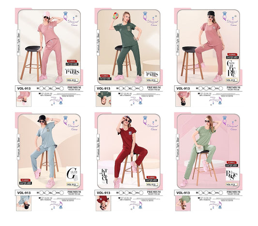 913 Diamond Queen Tencil Pyjama Night Suits Manufacturer Gujarat