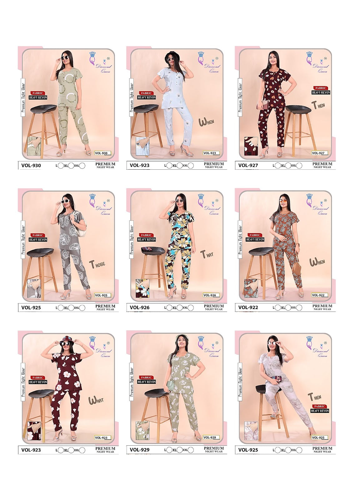 922-930 Diamond Queen Heavy Rayon Co Ord Set Wholesaler