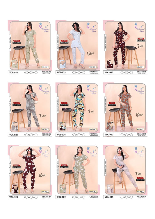 922-930 Diamond Queen Heavy Rayon Co Ord Set Wholesaler