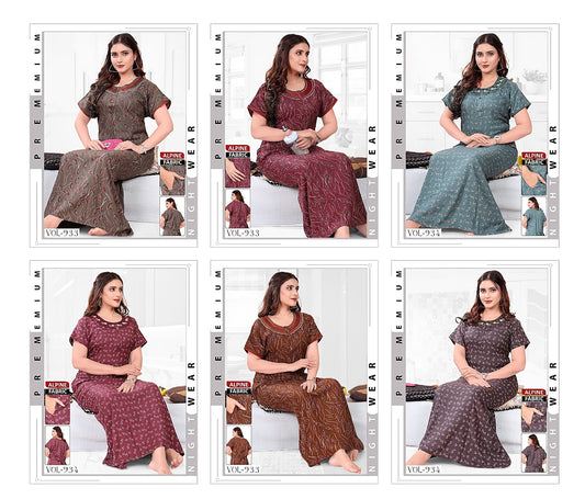 933-934 Diamond Queen Alpine Night Gowns Wholesaler India