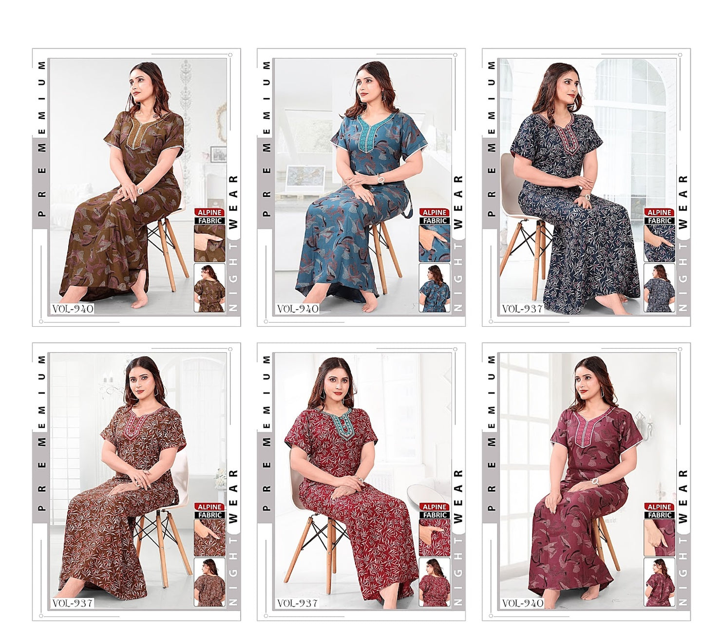 937-940 Diamond Queen Alpine Night Gowns Supplier Gujarat