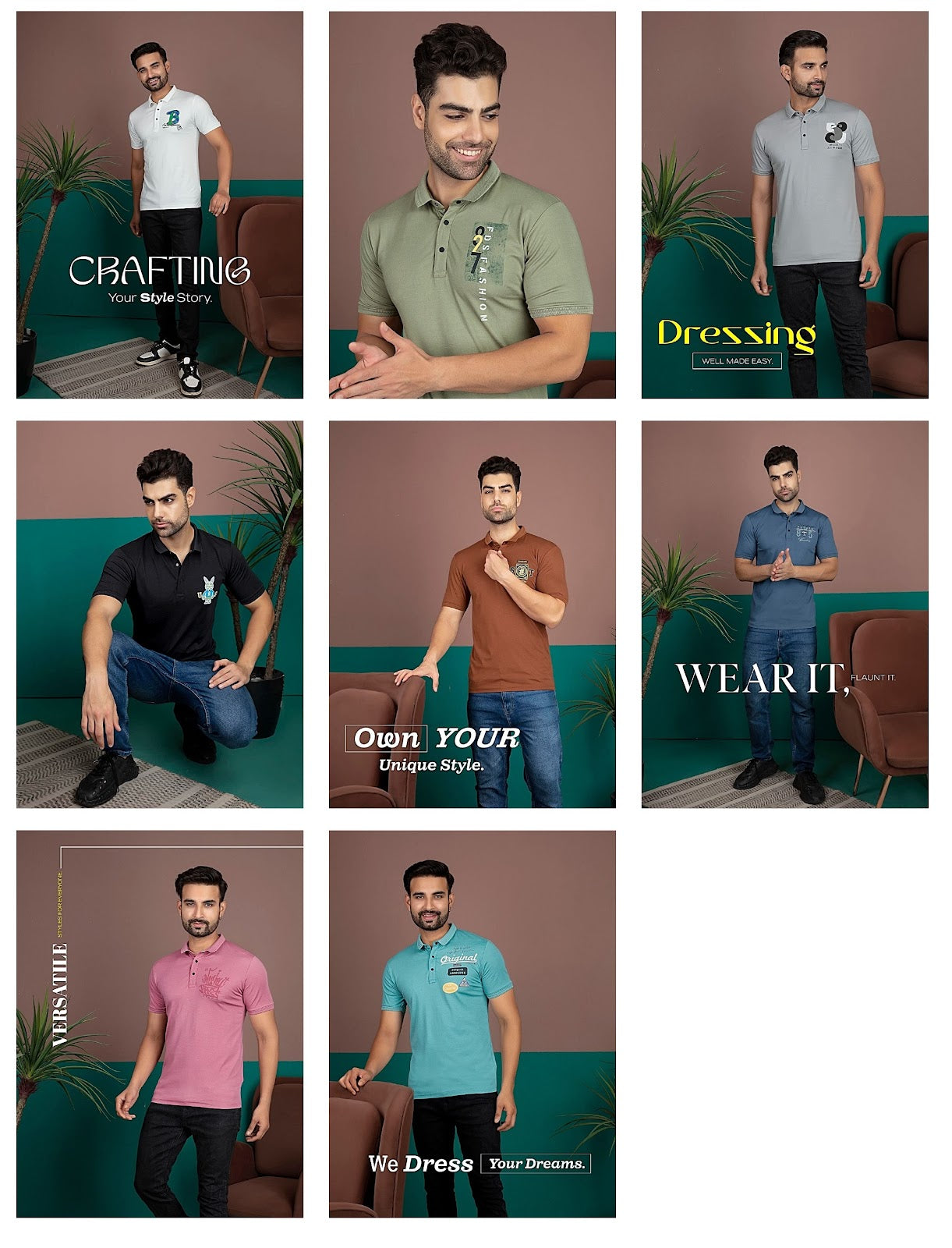 9564-9571 High Density Tencil Lycra Mens Tshirts
