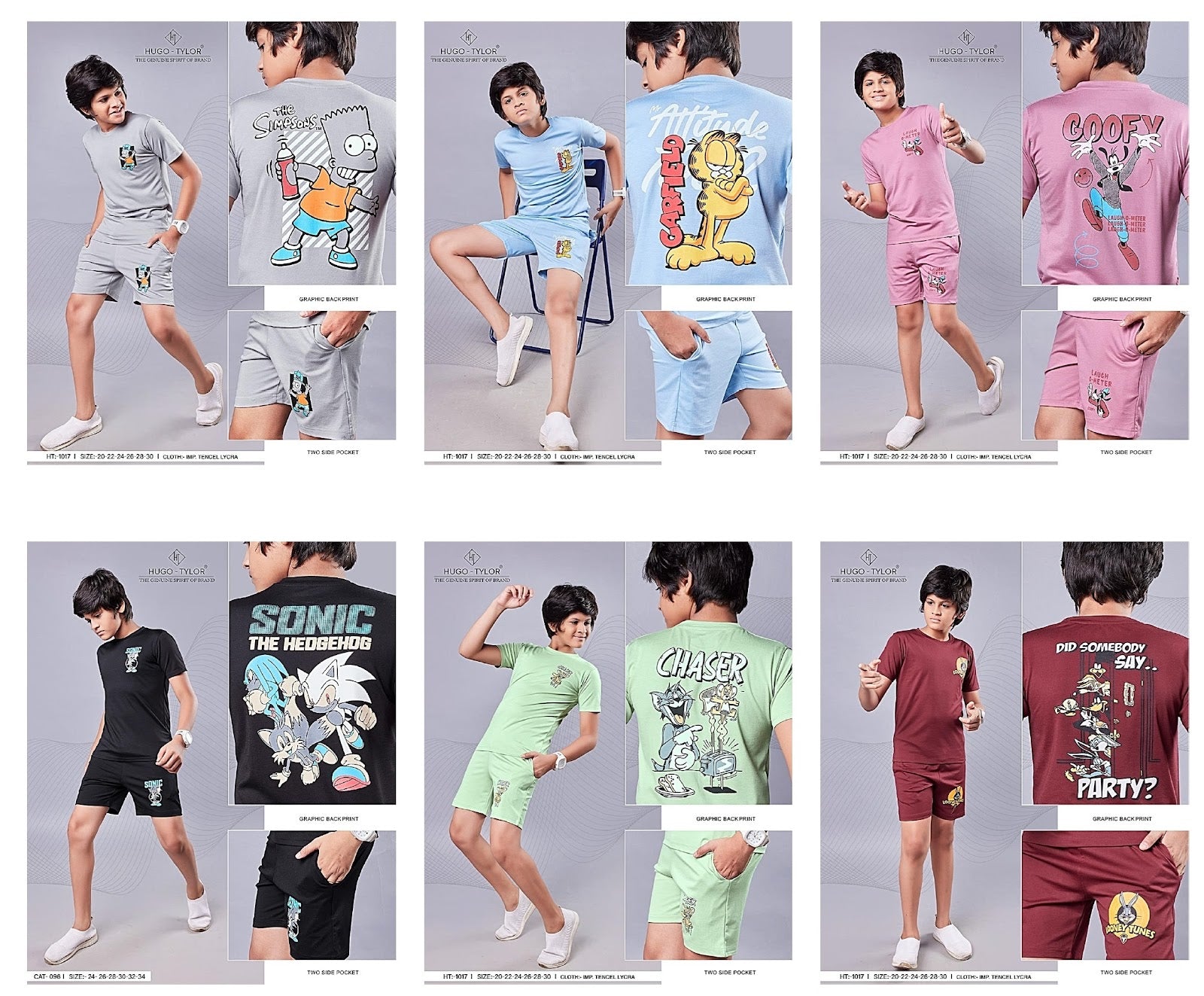 96 Hugo Tylor Tencil Lycra Boys Shorts Set Supplier