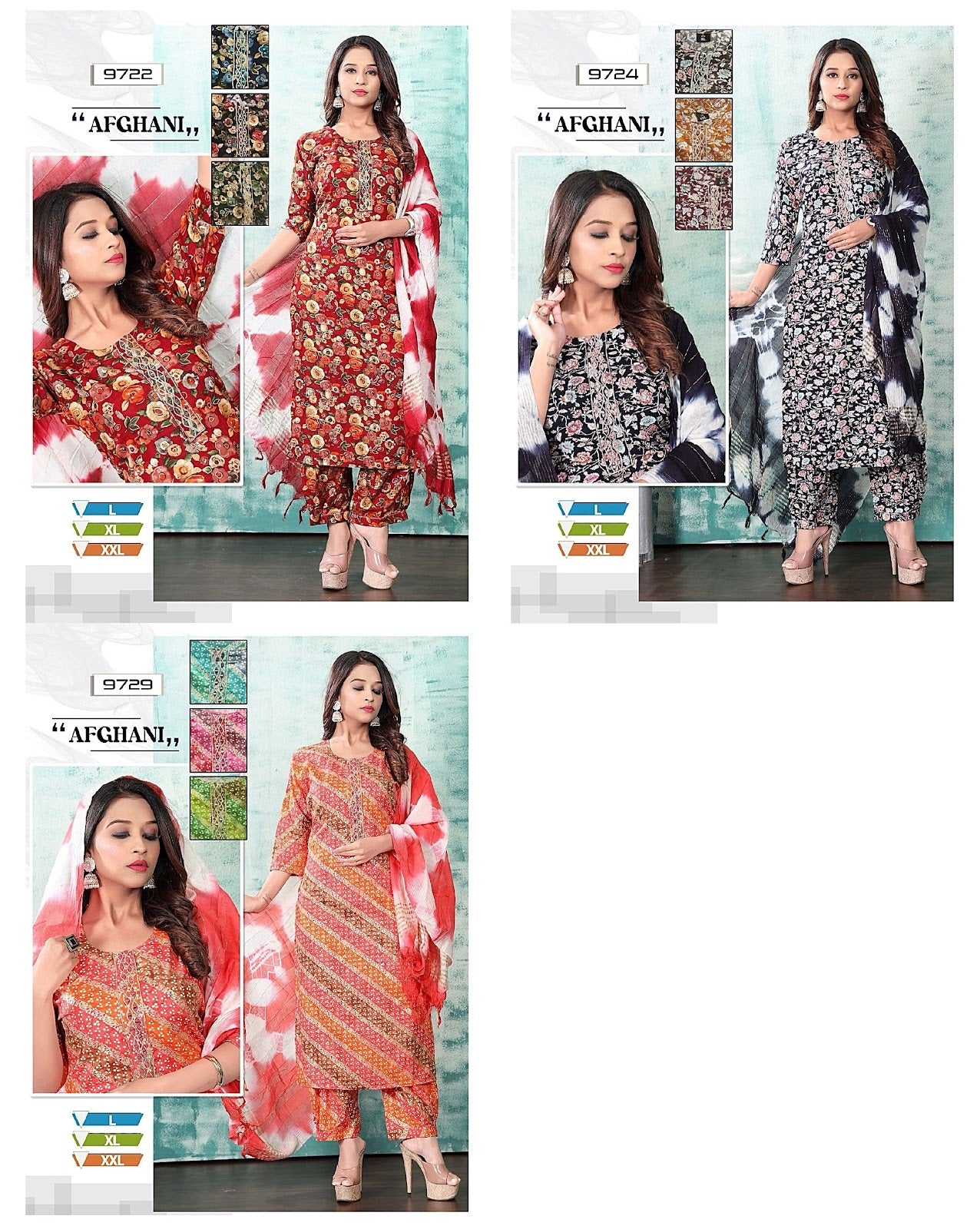 9722-9729 Mmc Foil Afghani Readymade Suit Supplier Ahmedabad