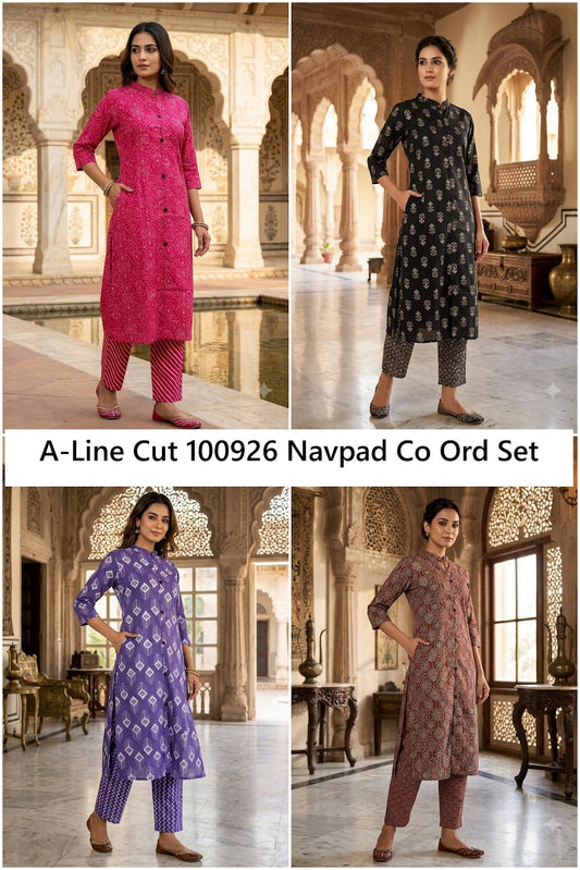 A-Line Cut 100926 Navpad Cotton Co Ord Set Manufacturer Ahmedabad