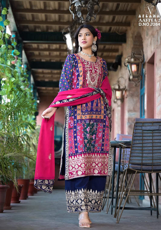 Aafiya-2-2084 Afsana Georgette Pakistani Readymade Suits
