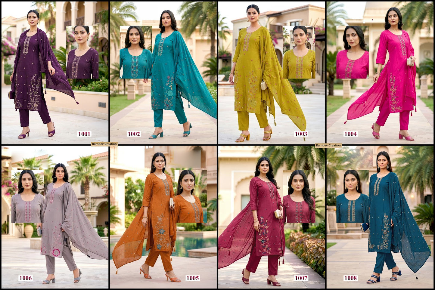 Aanchi Vol 1 Ramdev Creation Vertigan Readymade Pant Style Suits Supplier India