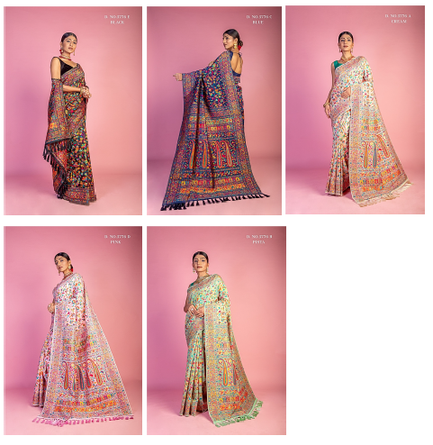 Aardhya Vol 8 Manjula Pashmina Sarees Supplier Ahmedabad