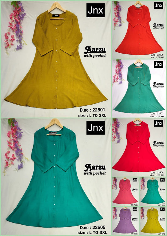 Aarzu Jnx Kurti With Pocket Exporter India