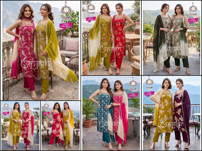 Aashi Anjish Reyon Readymade Pant Style Suits Supplier India