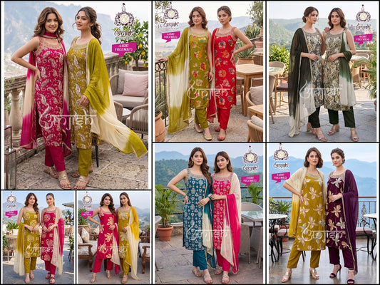 Aashi Anjish Reyon Readymade Pant Style Suits Supplier India