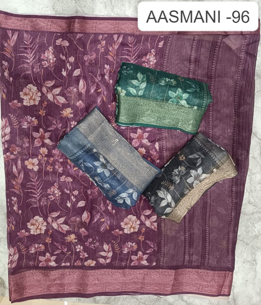 Aasmani 96 Kalpveli Soft Cotton Sarees Wholesaler India