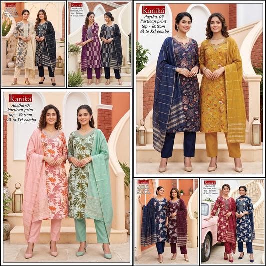 Aastha Knk Vertican Readymade Pant Style Suits Wholesale Rate