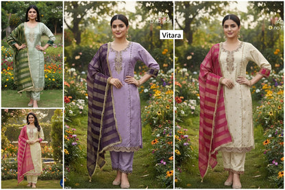 Adia Vitara Organza Readymade Pant Style Suits Exporter India