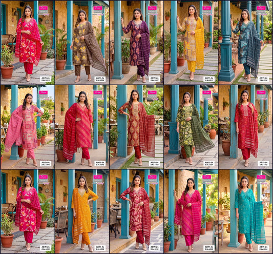 Aditi Vol 4 Diya Trends Rayon Readymade Pant Style Suits Wholesaler Ahmedabad