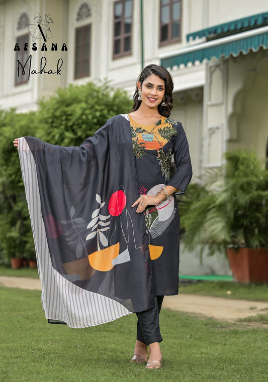 Mahak Afsana Muslin Readymade Pant Style Suits Wholesaler India