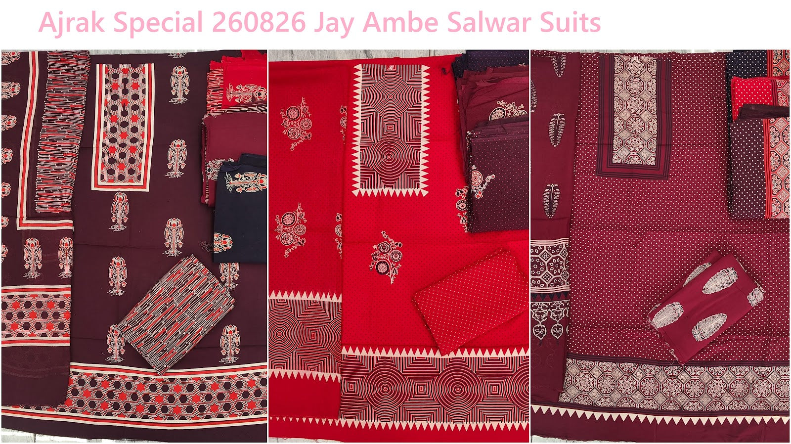 Ajrak Special 260826 Jay Ambe Rayon Salwar Suits Supplier